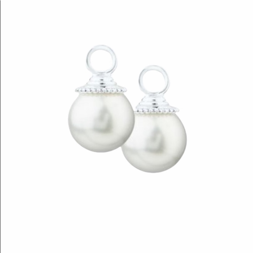New Origami Owl White Pearl Earring Drops